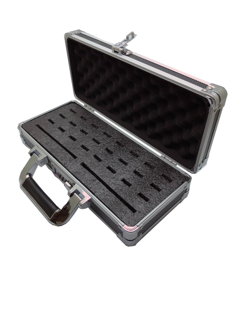 TECH STORE ON Aluminum USB Drive Organizer Case (24 USB + 2 HDD Slots with Handle) â€“ Shockproof & Antistatic Storage Box with Combination Lock | Professional Metal Carry Case for Flash Drives & Accessories - Image 4